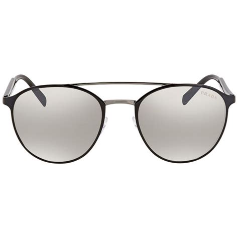 prada pr 62 ts 1ab4s1|Prada Gradient Grey Mirror Silver Pilot Men's Sunglasses PR .